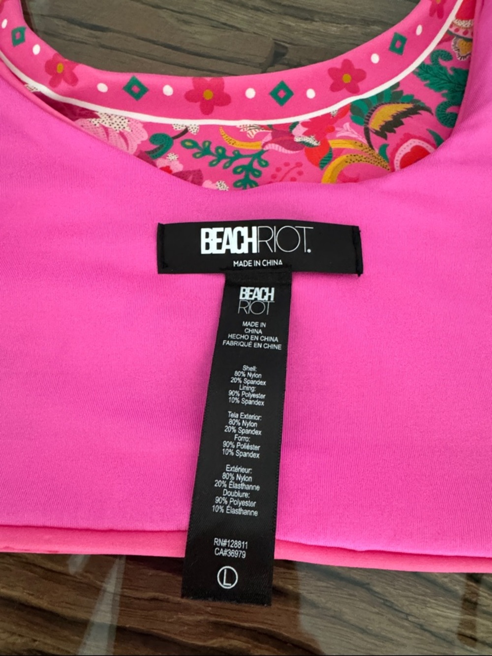 Beach Riot Francis Top Passion Floral Sport Bikini Top Large - Picture 7 of 9